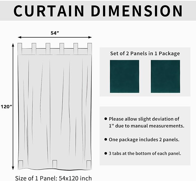 Easy-Going Outdoor Patio Curtains 2 Panels, 54x120 inch, Teal | Privacy - Image 6