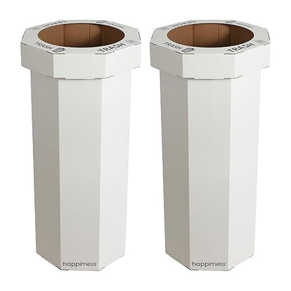 Eyely MPH1300F-SET2 Sal 25-Gallon Disposable Corrugated Cardboard Event Trash Can and Recycling Bin for BBQs, Beach, Parties & Events & Outdoor Activities, Limestone Beige (Set of 2)