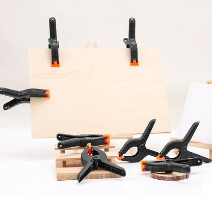 10 Pack 6 inch Plastic Spring Clamps, Black Heavy Duty Clips, Backdrop Clips, Plastic Clamps for Crafts, Backdrop Stand, Woodworking, Photography