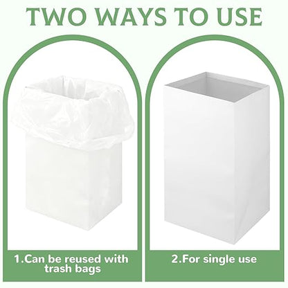 8 Pack 30 Gallon Disposable Trash Cans for Parties, Large Portable Self-Standing Garbage Bins, Foldable Garbage Recycling Boxes, Cardboard Trash Cans for Events and Weddings Outdoor Indoor