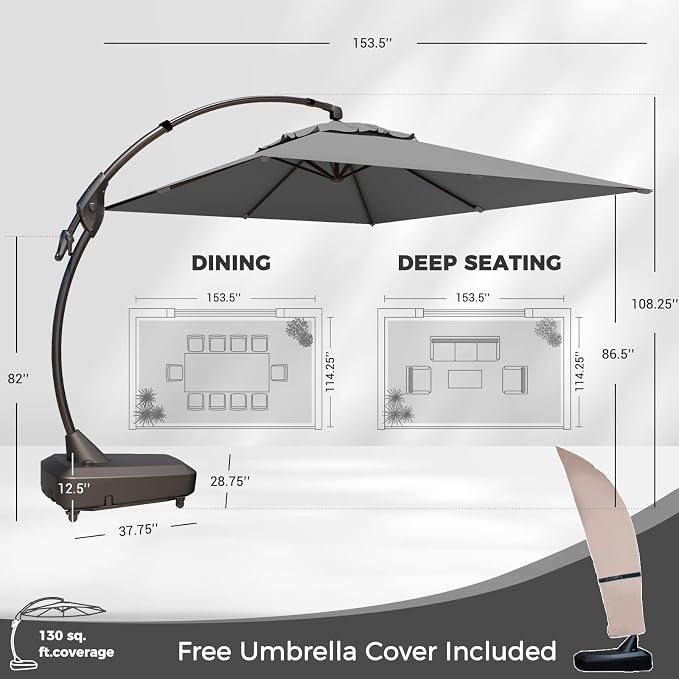 Grand patio 10x13 FT Large Cantilever Umbrella - Image 2