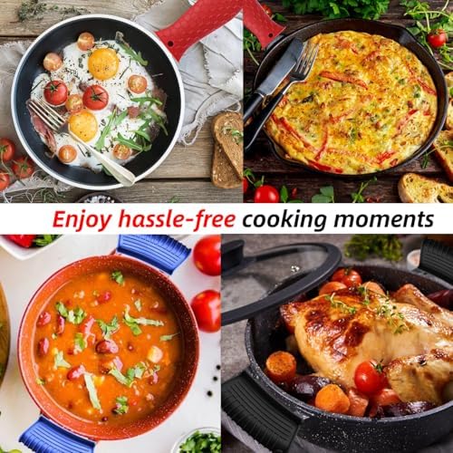 4 Pack Silicone Hot Handle Holder Cover Cast Iron Handle Cover Silicone Pot - Image 6