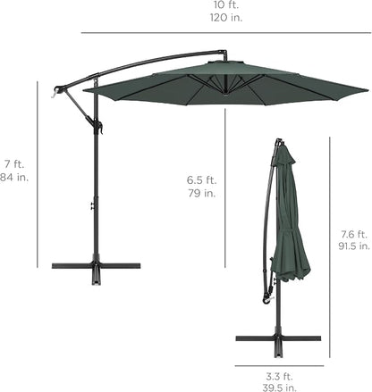 Best Choice Products 10ft Offset Cantilever Hanging Market Patio Umbrella - Image 7