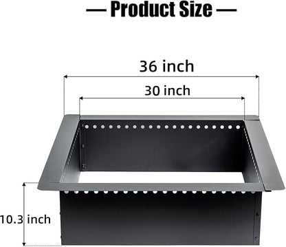 36 inch Square Fire Pit Ring, Heavy Duty Firepit Ring, DIY Campfire Insert Above or In-Ground, for Outdoor, Camping, and Bonfires