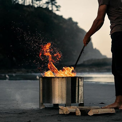 Breeo Smokeless Fire Pit (X Series 19, Stainless Steel) | 22.1 inch Smokeless Firepit for Outside | 47 Pounds | Ideal for Families, Gifts for Dad | Compatible with Wide Range of Breeo Accessories