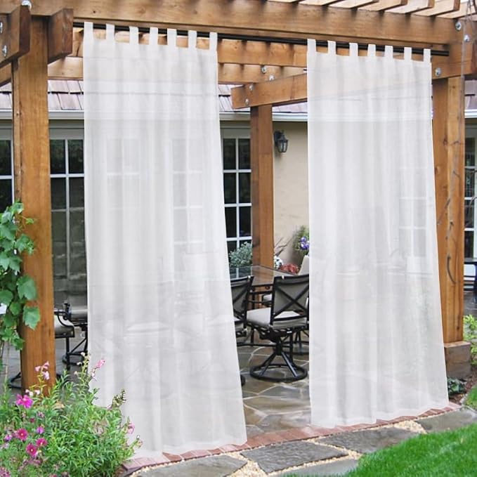 H.VERSAILTEX Outdoor Linen Sheer Curtains by HVERSAILTEX