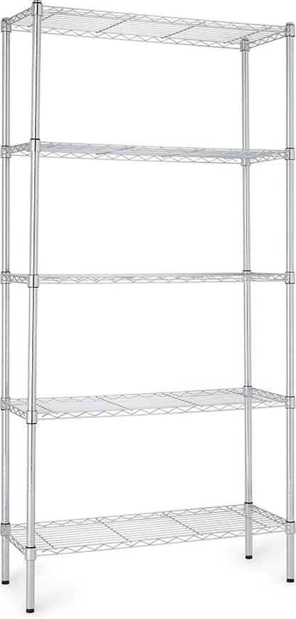 Amazon Basics 5-Shelf Adjustable Heavy Duty Steel Wire Rack, Space Saving by AmazonBasics