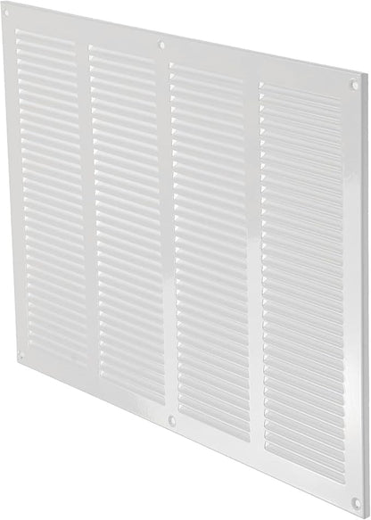 Repa Market Air Vent Cover 16x12 Inch (Outer Dimensions) White Galvanized Steel Louvered Grill Cover with Mesh Screen/Wall or Ceiling Vent/HVAC Register for Indoor and Outdoor Ventilation