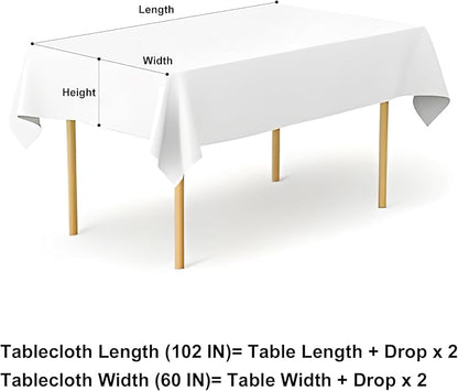 misaya Rectangle Waterproof Vinyl Table Cloth, Wipeable Tablecloth with Flannel Backing, Plastic Table Cover for Dinner, Picnic, Indoor and Outdoor (White Gold Marble, 60" x 102")