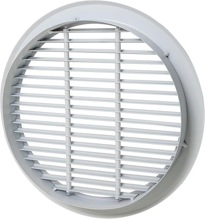 Round Air Vent Register Grille 8 Inch Duct Opening Aluminum Circular HVAC Diffuser for Ceiling or Wall Supply and Return Airflow Modern White for Bathroom Kitchen Garage Duct Ventilation