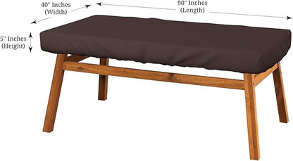 Covers & All Rectangle Table Top Cover, 12 Oz Waterproof UV & Weather Resistant Patio Table Cover, Outdoor Table Cover for Patio Furniture (90" L x 40" W x 5" H, Coffee)