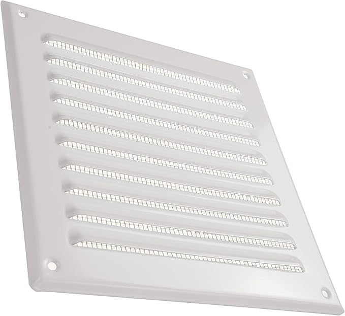 Vent Systems 6 x 6 Inch (Inner) - Pack of 5 - White Metal Soffit Vent Cover - Durable Square Air Vent Grille with Mesh Screen - Weather Resistant Ventilation Grill - Wall & Ceiling Indoor & Outdoor