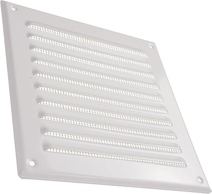 Vent Systems 6 x 6 Inch (Inner) - Pack of 5 - White Metal Soffit Vent Cover - Durable Square Air Vent Grille with Mesh Screen - Weather Resistant Ventilation Grill - Wall & Ceiling Indoor & Outdoor