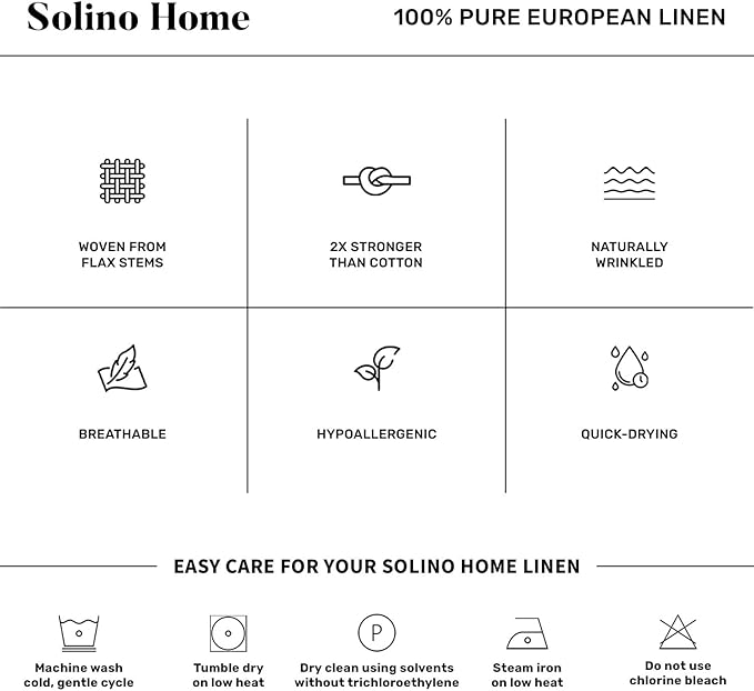 Solino Home Linen Brown Table Runner 108 Inches Long - 100% Pure Linen 14 x 108 Inch Table Runner - Classic Hemstitch