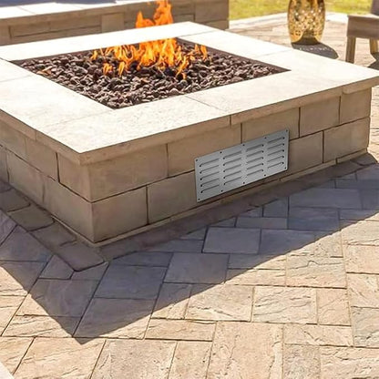 3 Pack Stainless Steel Venting Panel for Grill Accessory, 15" by 6-1/2" Stainless Steel Venting Panel for Masonry Fire Pits Fireplaces, Metal Vent Cover for Outdoor Kitchens