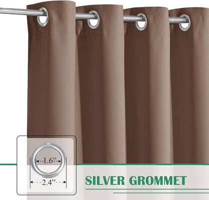 Deck Waterproof Curtains Outdoor W100 x L95 Inch Mocha, 1 Panel | Extra Wide - Image 2