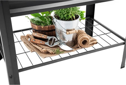 Raised Garden Bed with Legs and Shelf, Standing Raised Beds - Image 9