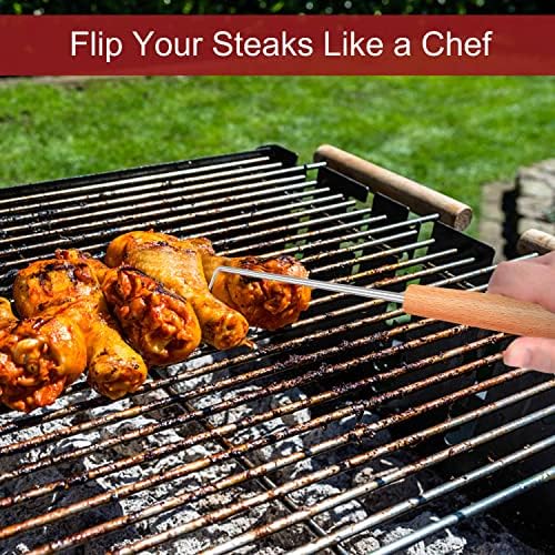 Leonyo Stainless Steel Pigtail Food Meat Hook Flippers, 2 Pack - Image 6