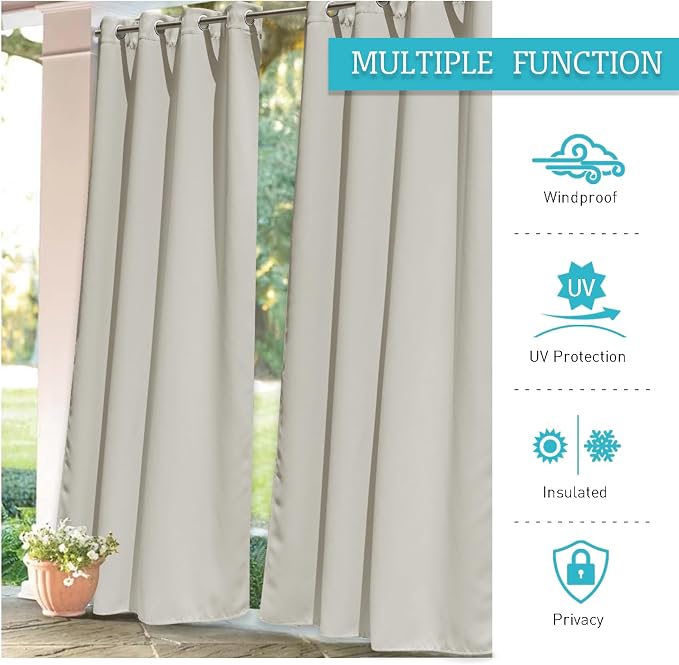 RYB HOME Extra Wide Outdoor Curtains - Image 5
