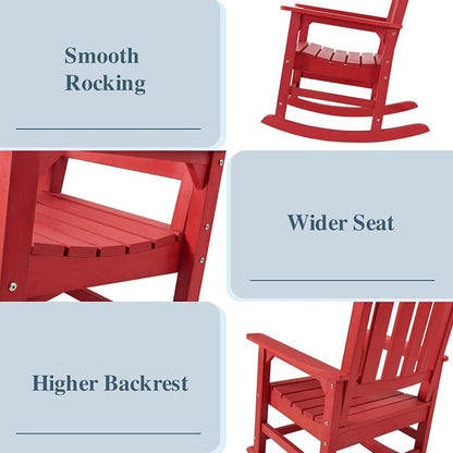 Oversized Outdoor Rocking Chair, HDPE Porch Rocker | High Back Rocking Chairs - Image 4