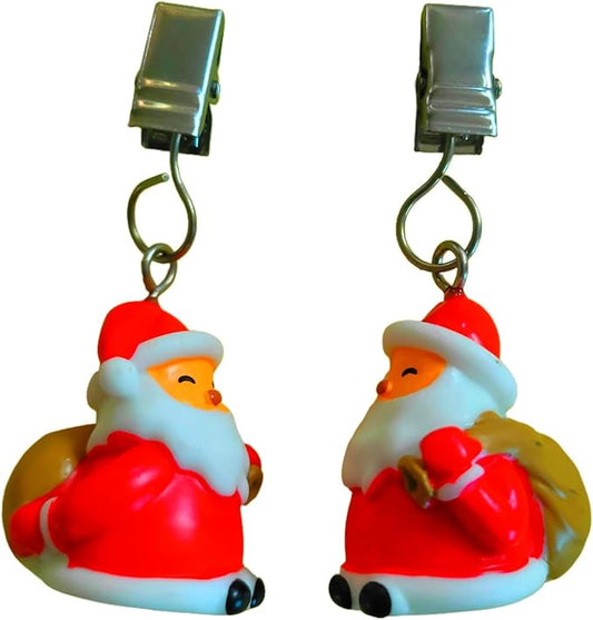 TwoFish Home Set of 4 Santa Claus Gives Presents Resin Table Cover Tablecloth Weights Clips Handicraft Tablecloth Clips