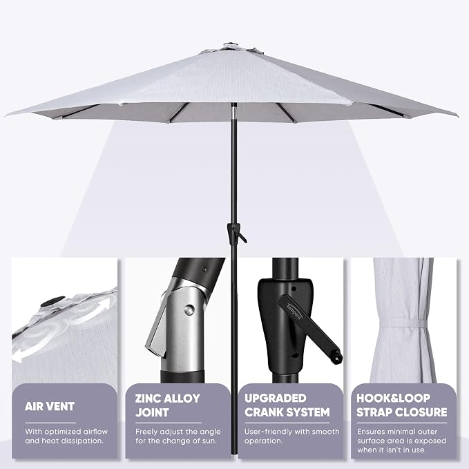 Tempera Patio Market Outdoor Table Umbrella - Image 3
