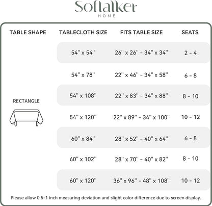 Softalker Gingham Checkered Tablecloth Rectangle - Outdoor Waterproof Buffalo Plaid Table Cloth, Stain Resistant Washable Table Cover for Picnic, Camping, Dining - Blue and White, 54 x 108 Inch