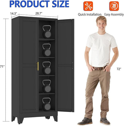 GAIOUS 71''Tall Metal Garage Storage Cabinet, File Cabinet - Image 2