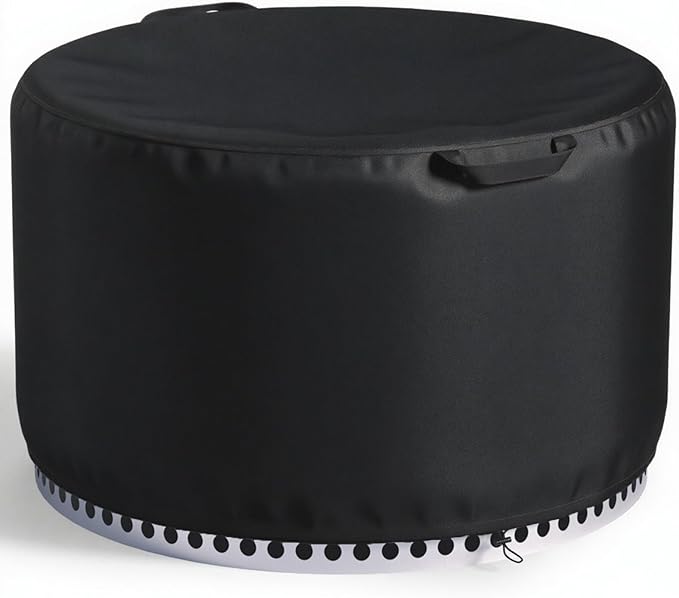 Chinchilla Round Fire Pit Cover for Solo Stove Bonfire 22 inch - Waterproof 600D Oxford Fabric Cover, Tear Resistant & All-Weather Protection for Smokeless, Gas, Table, or Bowl Fire Pits
