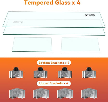 Skyflame 42" X 18" Rectangular Fire Pit Glass Wind Guard Replacement for Outdoor