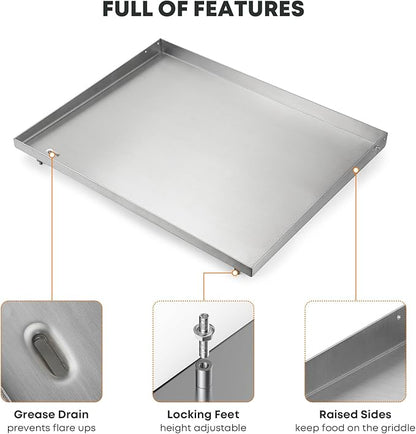 Stanbroil Stainless Steel Griddle Replacement Top for LoCo 26" 2-Burner Series II Flat Top Grill, Flat Top Griddle Accessories for LoCo Gas Grill