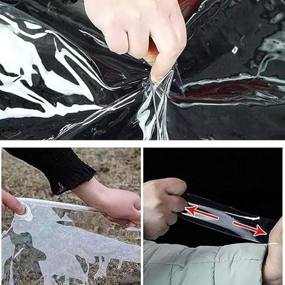 Clear Tarps Heavy Duty PVC, 14Mil Thickened Tear Resistant Waterproof PVC Vinyl Tarp，Protects Against Water,Tear, Cold Weather Resistan，for Patio,Porch and Outdoor（7' x 10'）