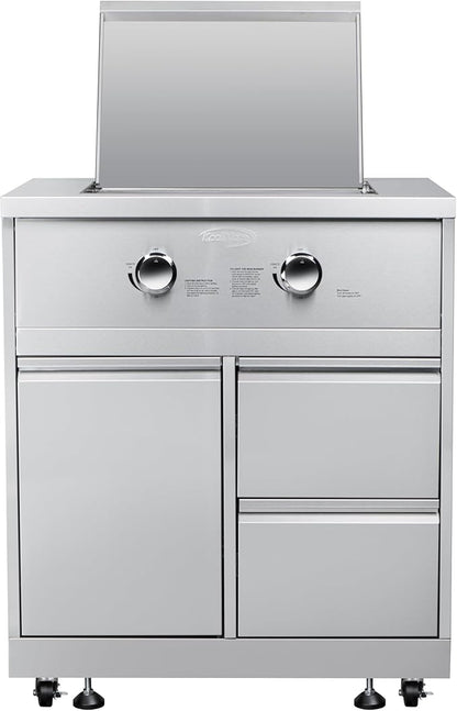 KoolMore 32 in. Outdoor Kitchen Liquid Propane Side Burner with Bottom Cabinet in Stainless-Steel (KM-OKS-SBC)