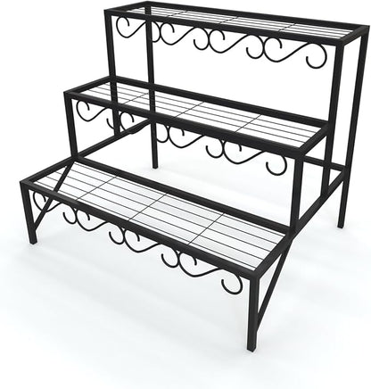 3-Tier Metal Plant Stand, Heavy Duty Flower Pot Display Rack | Heavy-duty metal by Garden4you