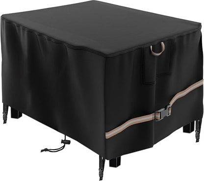 Rectangular Propane Gas Fire Pit Table Cover 48x28x24 In, Waterproof Heavy Duty 600D Rectangle Outdoor Fireplace Cover 48 In, All-weather Protection For Patio Firepit Table 45-48 In
