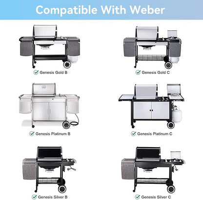 Full-Size Griddle Inserts for Weber Spirit 300 Spirit II 300 Series, Flat Top Griddle Plate for Spirit E-310, E-320, S-310, S-320 Spirit II E/S-310 E/S-320 Series, Replacement for Weber 6787