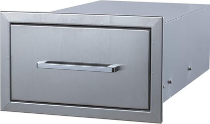Outdoor Kitchen Drawers Stainless Steel,14" W x 8-1/2"H x 23" D Single Drawer,Flush Mount for Outdoor Kitchen or BBQ Island