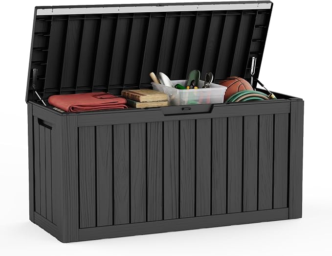 85 Gallon Outdoor Deck Box, Resin Waterproof Storage Box - Image 2