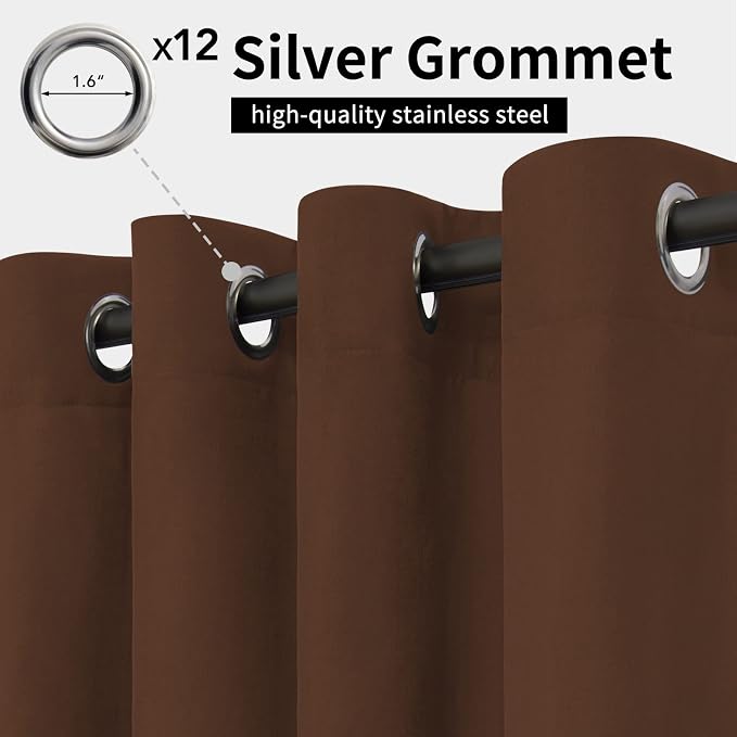 Easy-Going Outdoor Curtains for Patio 1 Panel, 110x84 inch, Weatherproof - Image 2