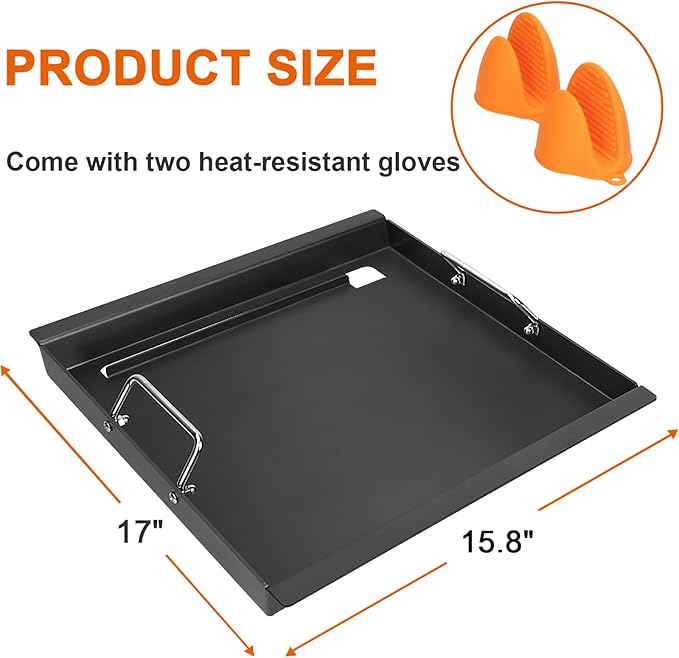 17" Full-Size Griddle Insert for Charbroil Performance 2 Burner 463630021 463660421 463630422 463660021 463655421 463655021, Replacement for G426-0004-W1 G426-0005-W1, Flat Top Griddle for Nexgrill