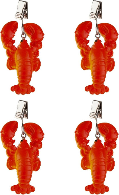 TwoFish Home Set of 4 Lobster Resin Tablecloth Weights Clips Lobster Handicraft Tablecloth Clamps Pack of 4