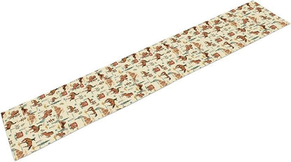 Western Cowboy Table Runner,Vintage Farmhouse Country Cowboy Horse Cactus Desert Print Table Runner for Kitchen Dining Table Holiday Home Party Decor 13x70in
