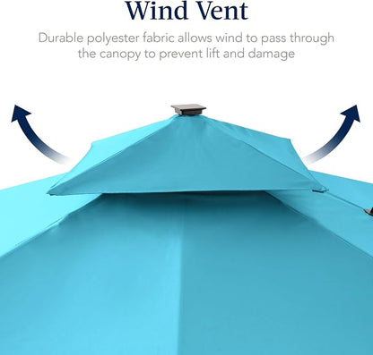 Best Choice Products 12x12ft LED Cantilever Patio Umbrella w/Base Included & - Image 7