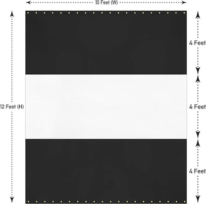 Covers & all Outdoor Clear Panel Curtain, 12 oz Vinyl Outdor Curtains for Patio, Waterproof & Weather Resistant Tarp with Brass Grommets for Pergola, Porch, Gazebos, Balcony (12’H x 10’W Feet, Black)