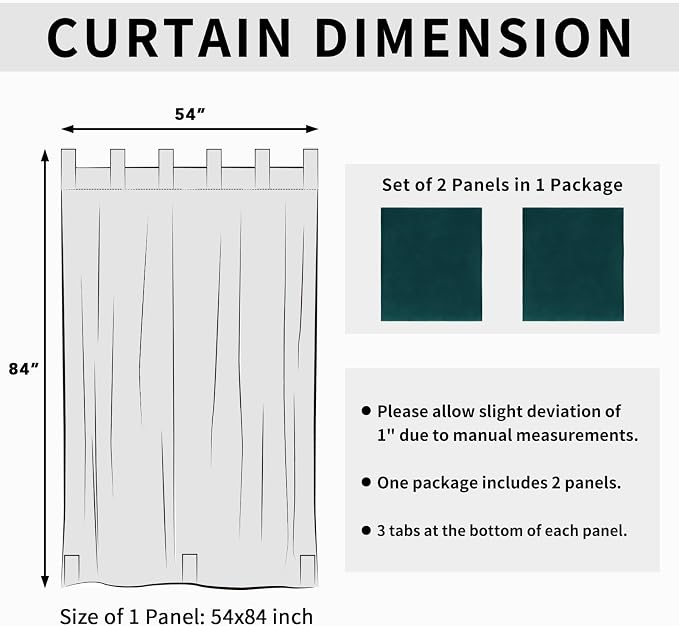 Easy-Going Outdoor Patio Curtains 2 Panels, 54x84 inch, Teal | Privacy - Image 6