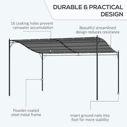 Outsunny 10' x 13' Steel Outdoor Pergola Gazebo Patio Canopy Cream White | - Image 4