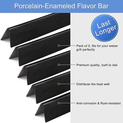 Criditpid Grill Replacement Parts for Weber Genesis 300 Series with Front Control Knob, Flavorizer Bars, Heat Deflector, Burners & Grill Grates for Weber 310 S310 E320 E330 S330 EP310 Grills