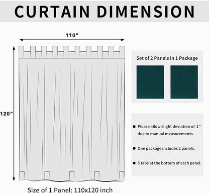 Easy-Going Outdoor Patio Curtains 2 Panels, 110x120 inch, Teal | Privacy - Image 6