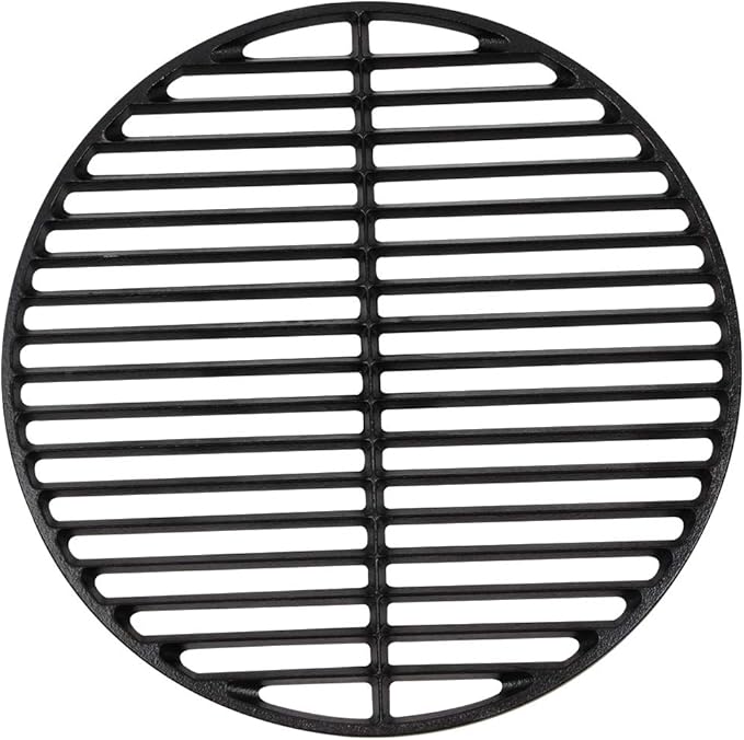 KAMaster Cast Iron Cooking Grids Grates Compatible with Medium Big Green Egg Charcoal Grill Egg Grate Round Grill Grate (15.5"-Fit Medium GRILL)