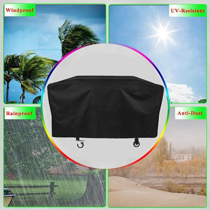 Griddle Cover Updated Fits Blackstone 5484 36 inches Cooking Station with Hood and Shelves, 600D Heavy Duty Waterproof Flat Top Grill Cover for Blackstone 5484 36" Griddle Cover Black